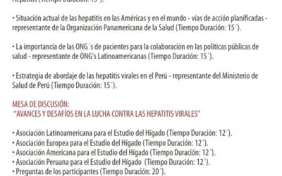 Latinoamérica lucha contra las Hepatitis, programa de actividades