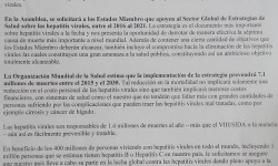 HCVSF ARG Asamblea Mundial salud 2016 solicitud apoyo Ministro