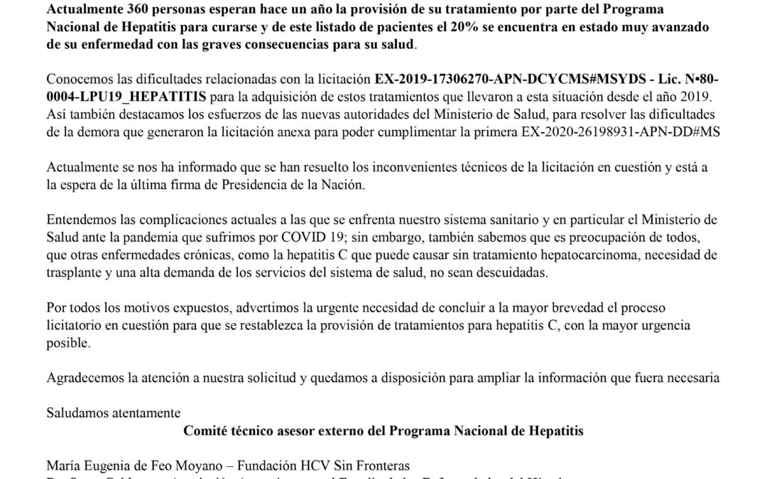 Argentina – Hepatitis C el PNH – Sin tratamientos